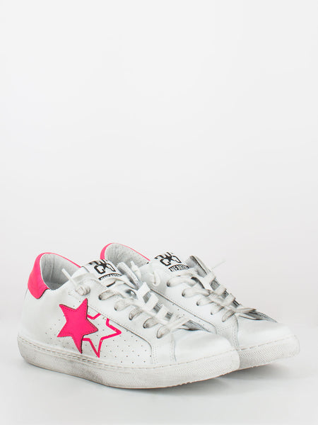 Sneakers low bianco / pink fluo