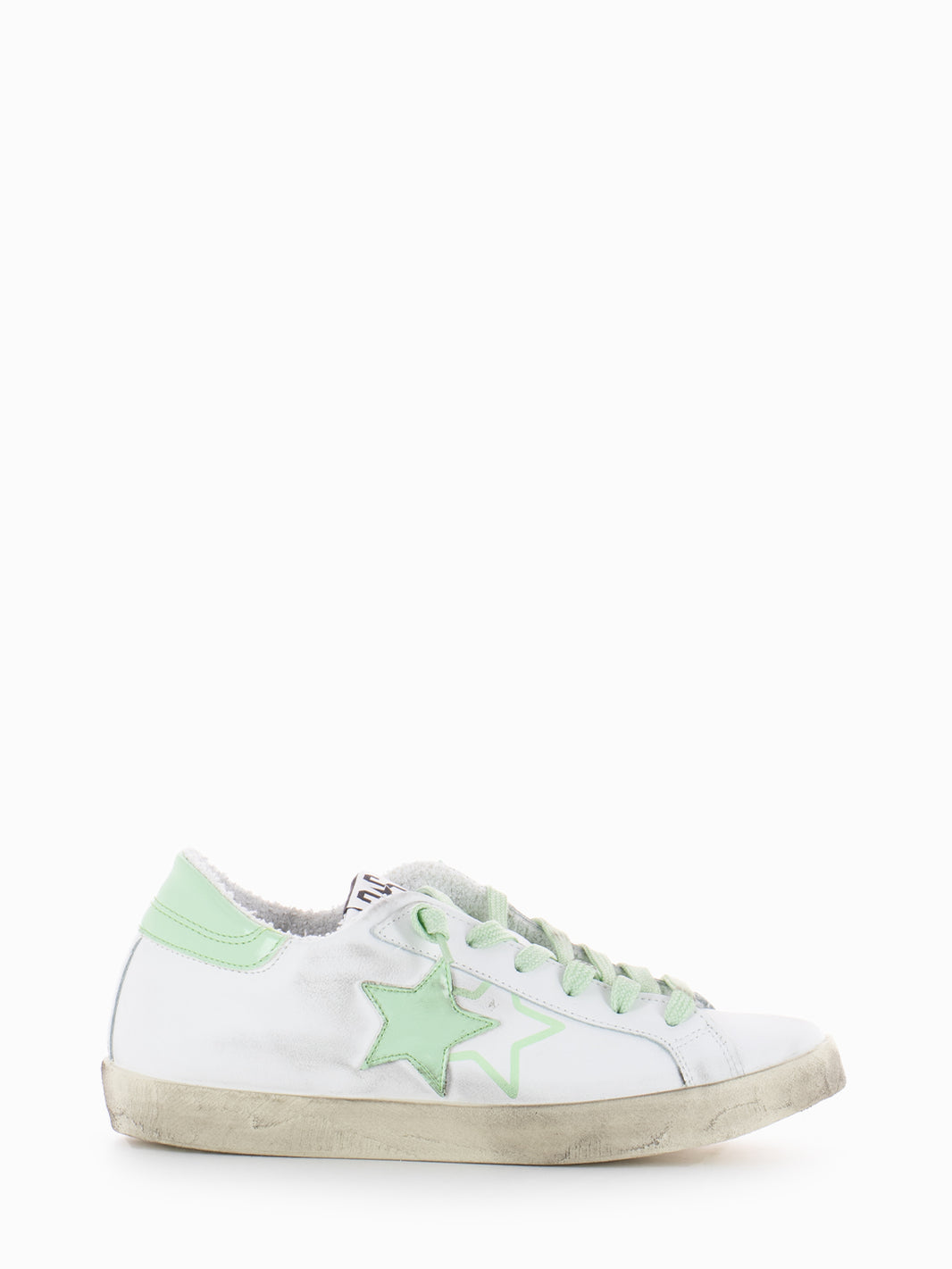 Low sneakers white / green patent
