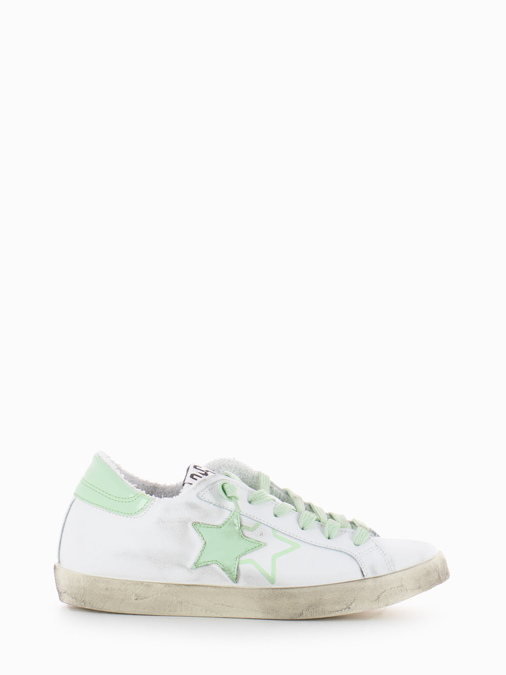 Low sneakers white / green patent