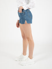 7 FOR ALL MANKIND - Easy Ruby Short Blaze Raw Cut mid blue