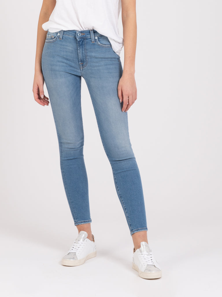 7 FOR ALL MANKIND - Skinny crop slim illusion necessity light blue