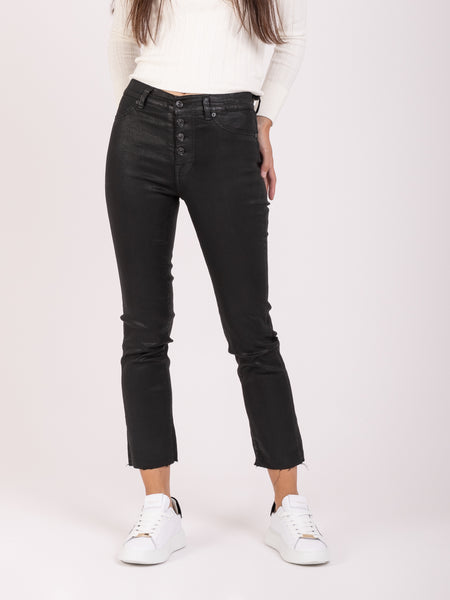 The Straight Crop coated slim illusion neri