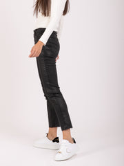 7 FOR ALL MANKIND - The Straight Crop coated slim illusion neri