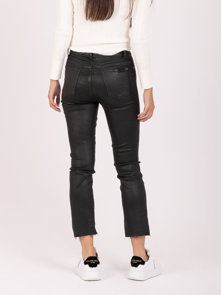 7 FOR ALL MANKIND - The Straight Crop coated slim illusion neri