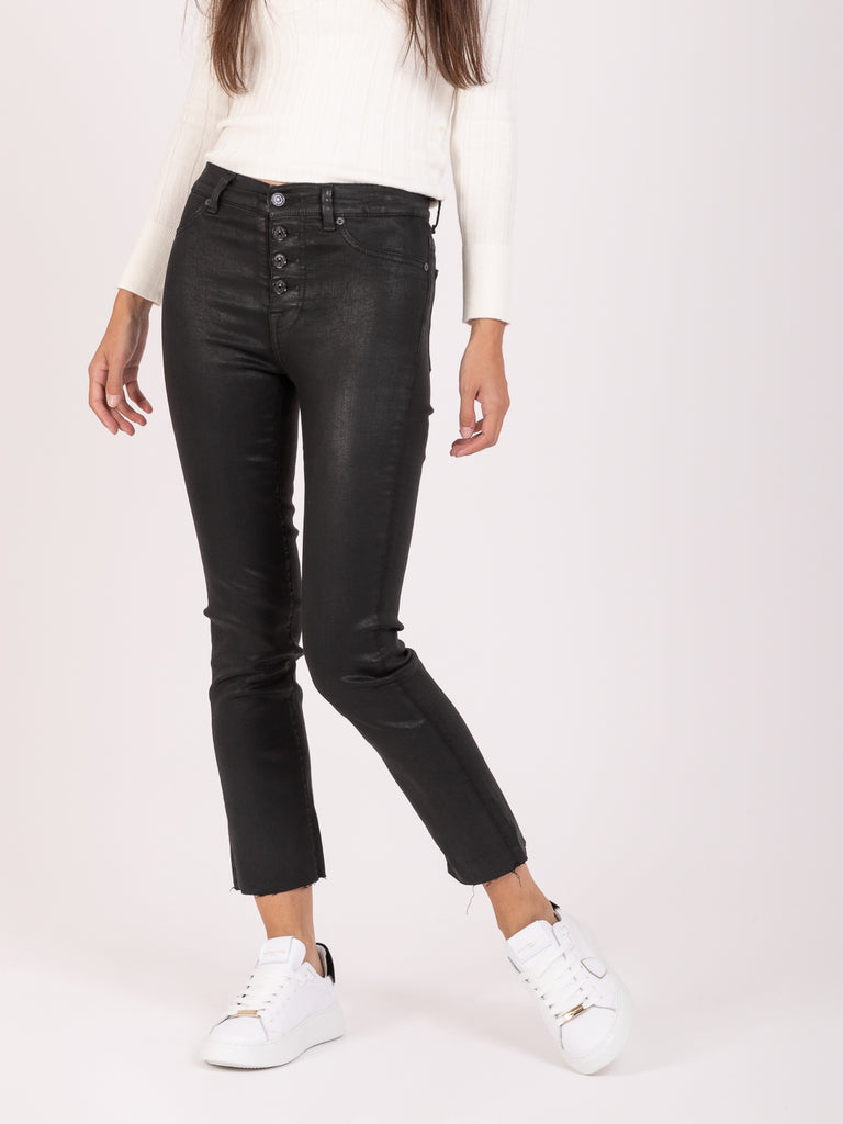 7 FOR ALL MANKIND - The Straight Crop coated slim illusion neri