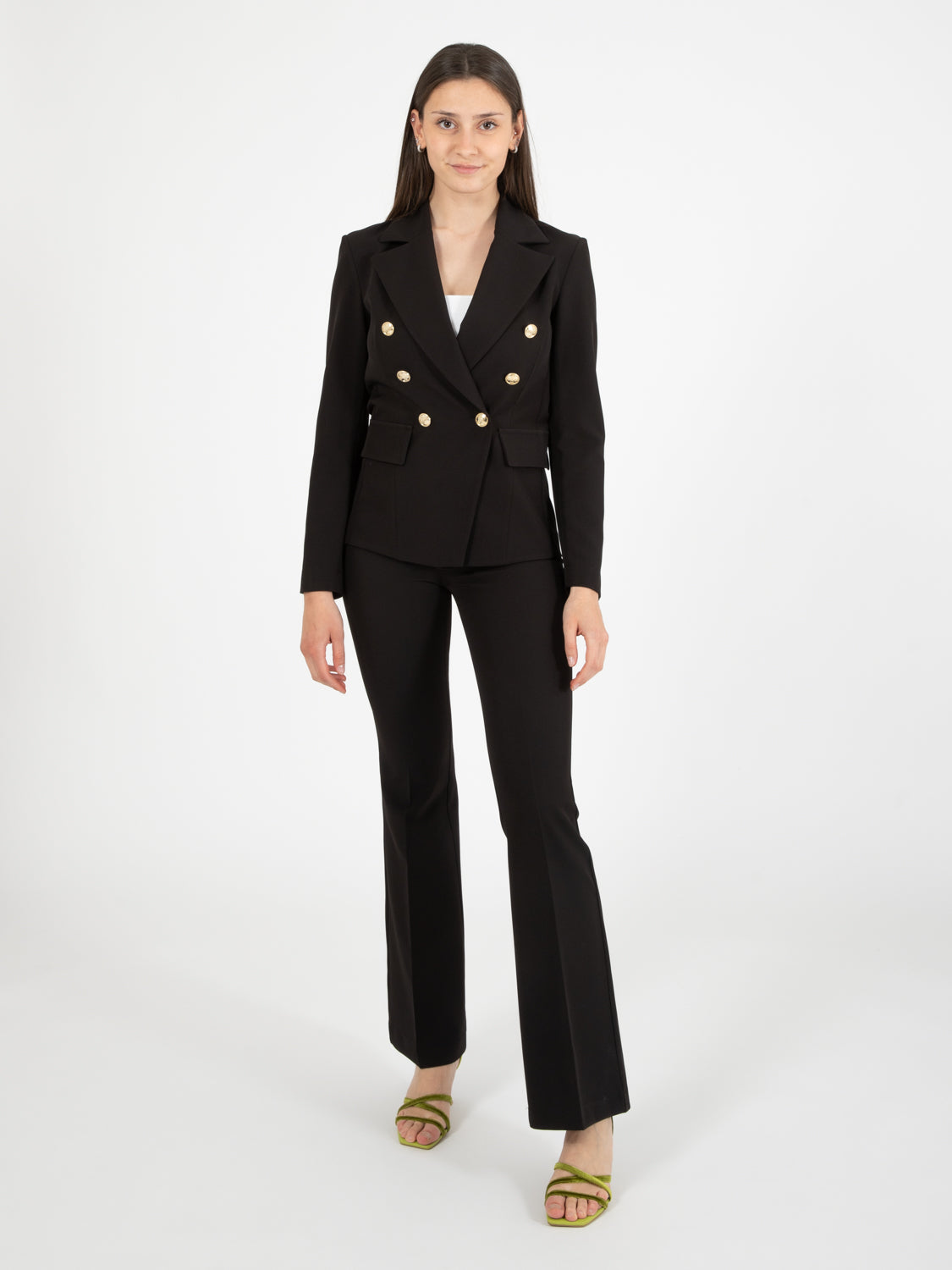 Blazer doppiopetto bottoni dorati nero