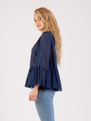 SEMICOUTURE - Blusa universo in cotone e seta