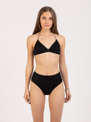 SUNDEK - Bikini top incrociato Valley lurex nero