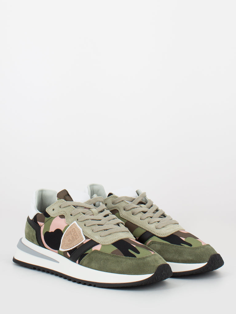 PHILIPPE MODEL - Tropez 2.1 low camouflage militaire rose