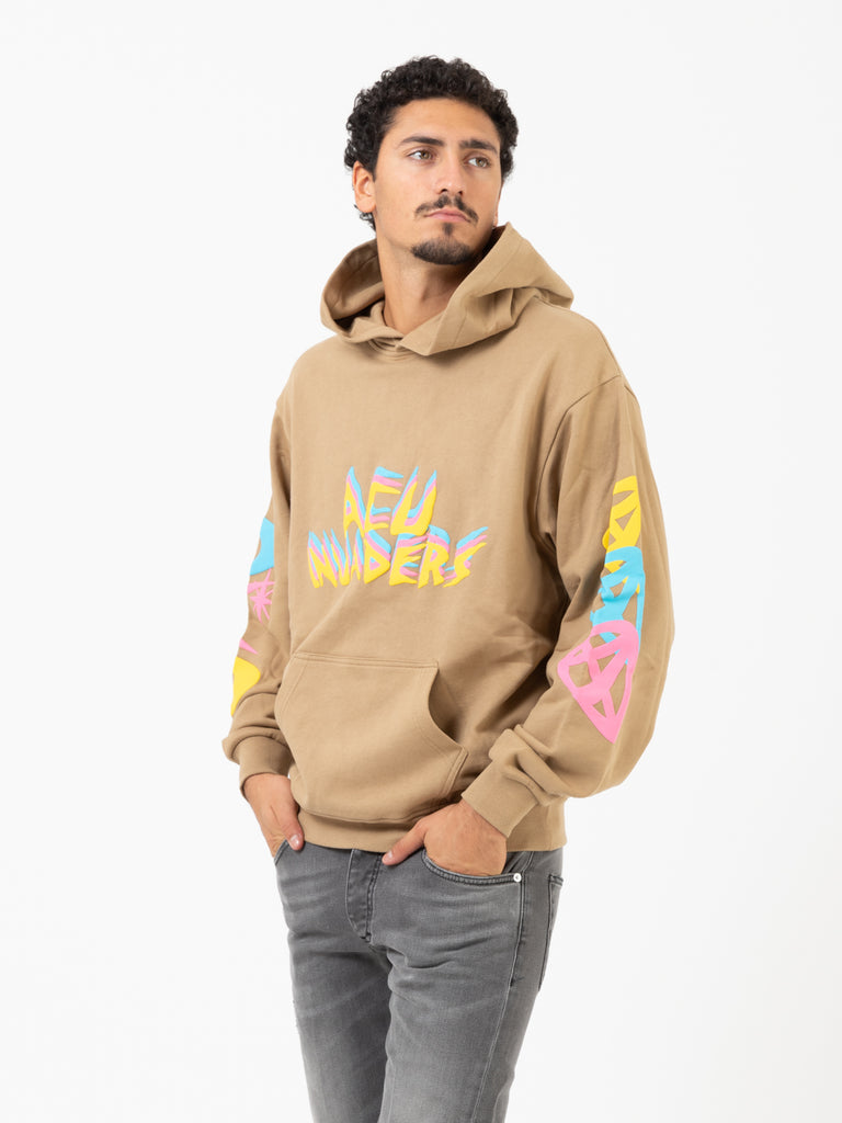 ACUPUNCTURE - Felpa hoodie Invaders brown