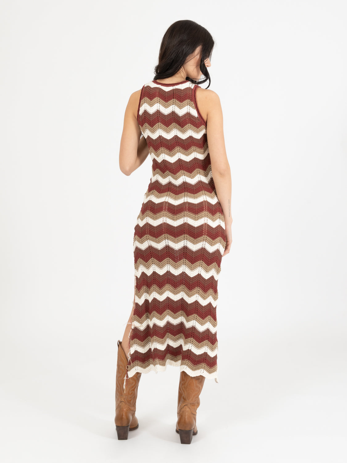 Abito lungo in maglia crotchet