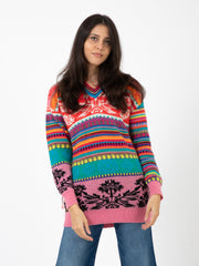 AKEP - Maxi pullover 12021 jacquard multicolor