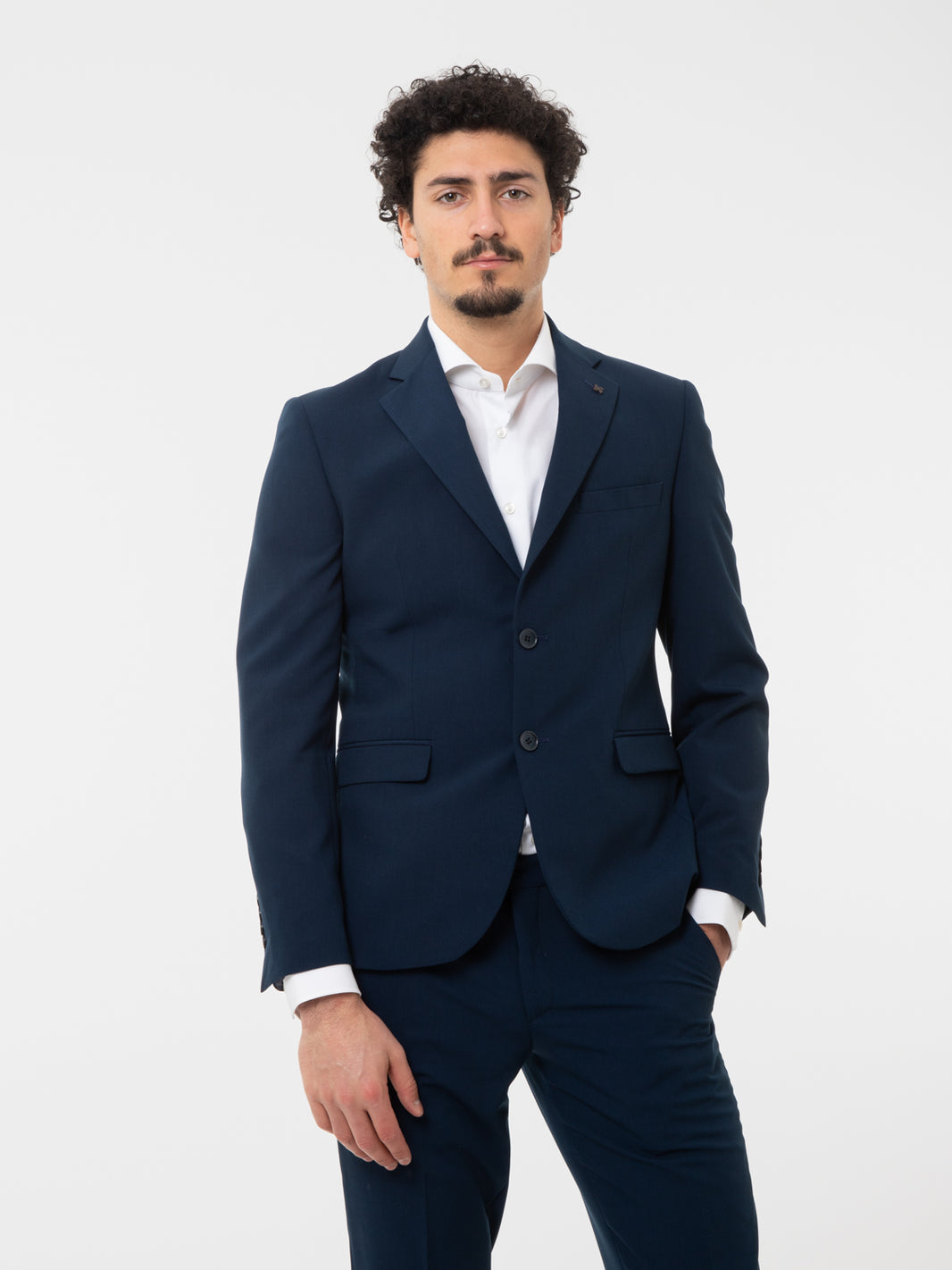Abito giacca pantalone fresco lana blu