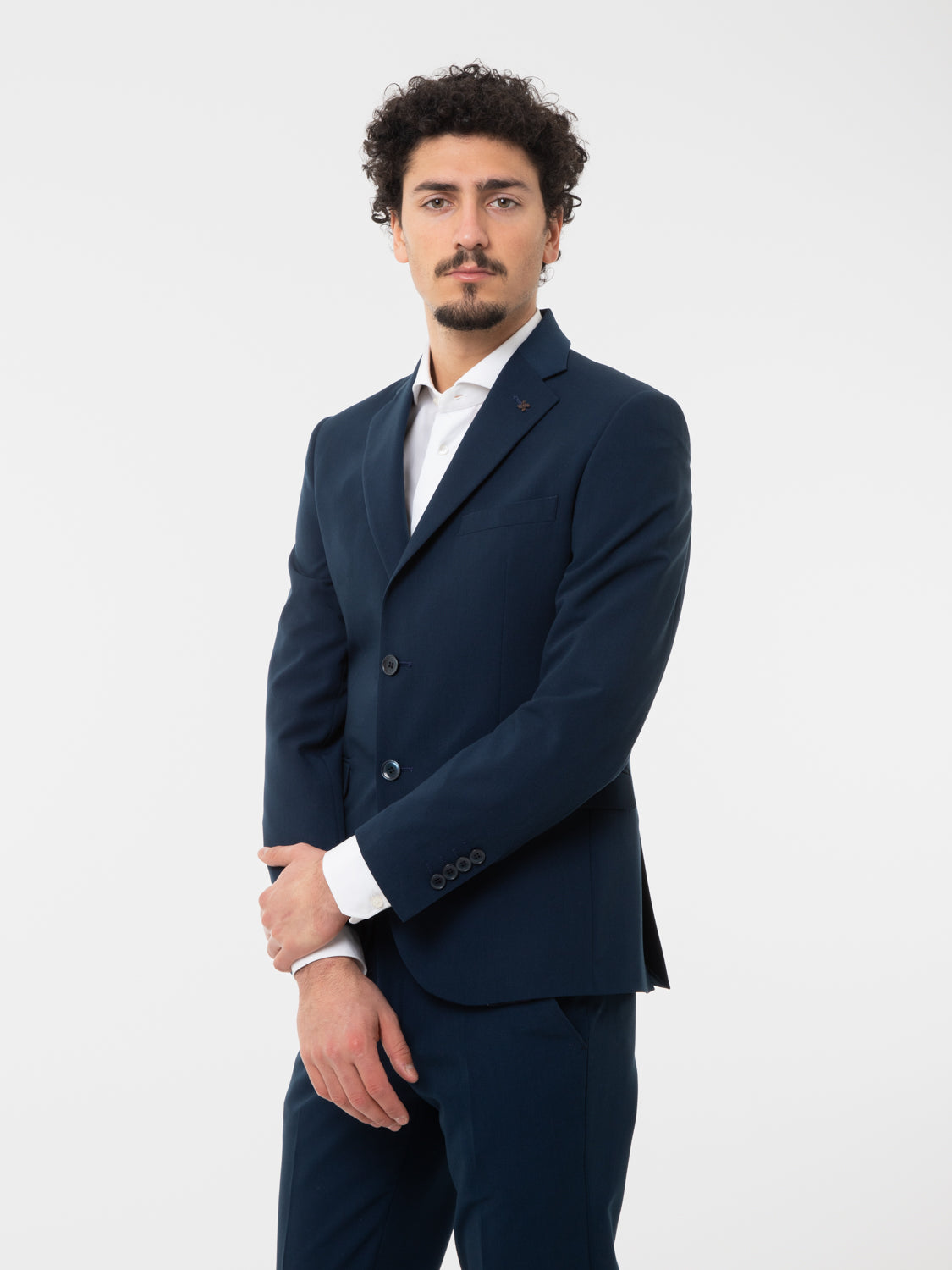 Abito giacca pantalone fresco lana blu