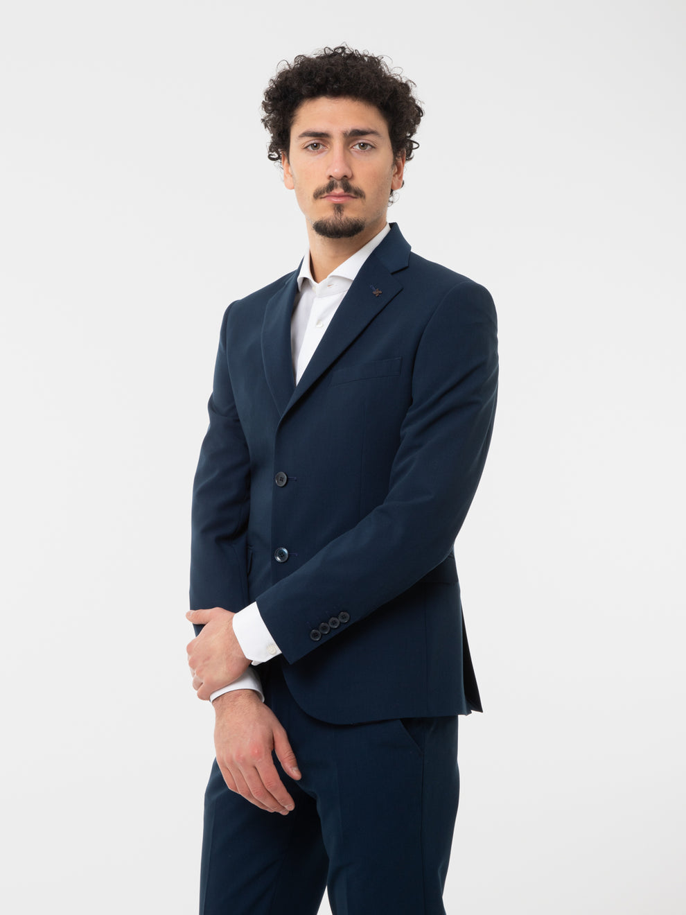 Abito giacca pantalone fresco lana blu