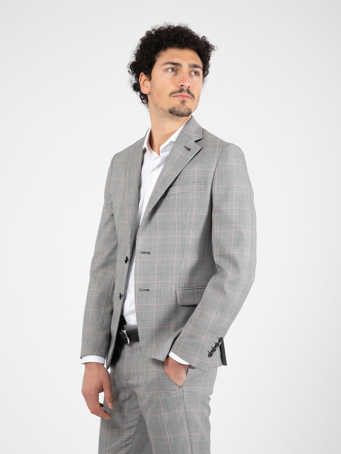 Abito Principe di Galles grigio / rosa