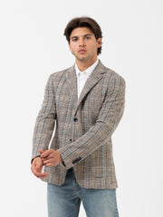 ALESSANDRO GILLES - Blazer in tessuto lavorato verde / beige