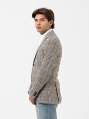 ALESSANDRO GILLES - Blazer in tessuto lavorato verde / beige