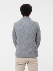 ALESSANDRO GILLES - Blazer jersey quadri blu / azzurro