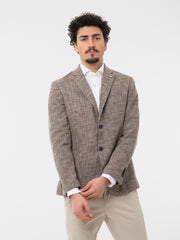 ALESSANDRO GILLES - Blazer jersey quadri moro