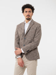 ALESSANDRO GILLES - Blazer jersey quadri moro