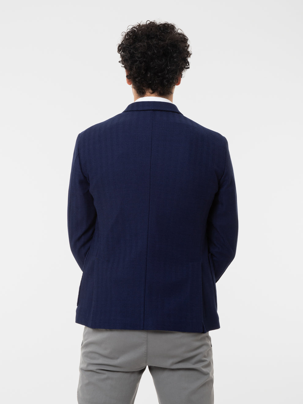 Blazer jersey spinato royal blue