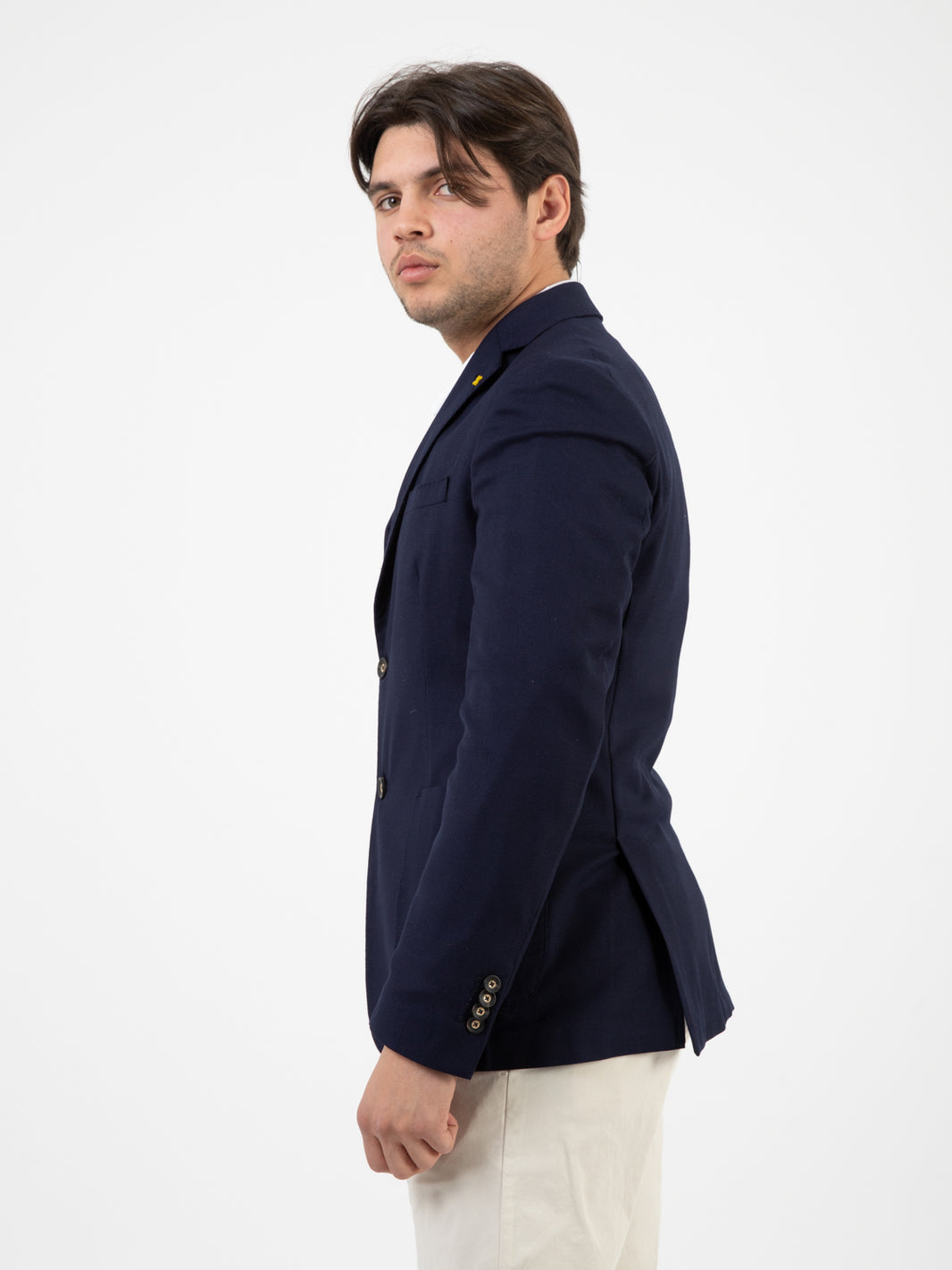 Blazer nido d'ape stretch blu