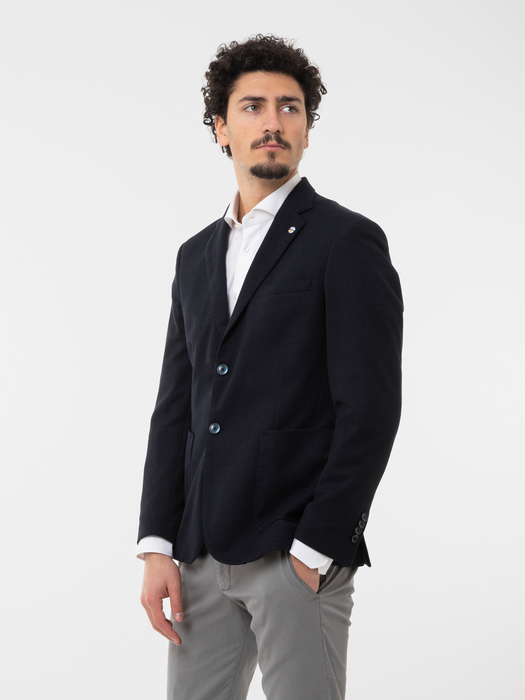 Blazer tessuto lavorato blu
