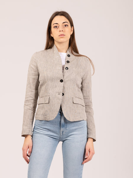 Blazer microrighe burro / lavagna