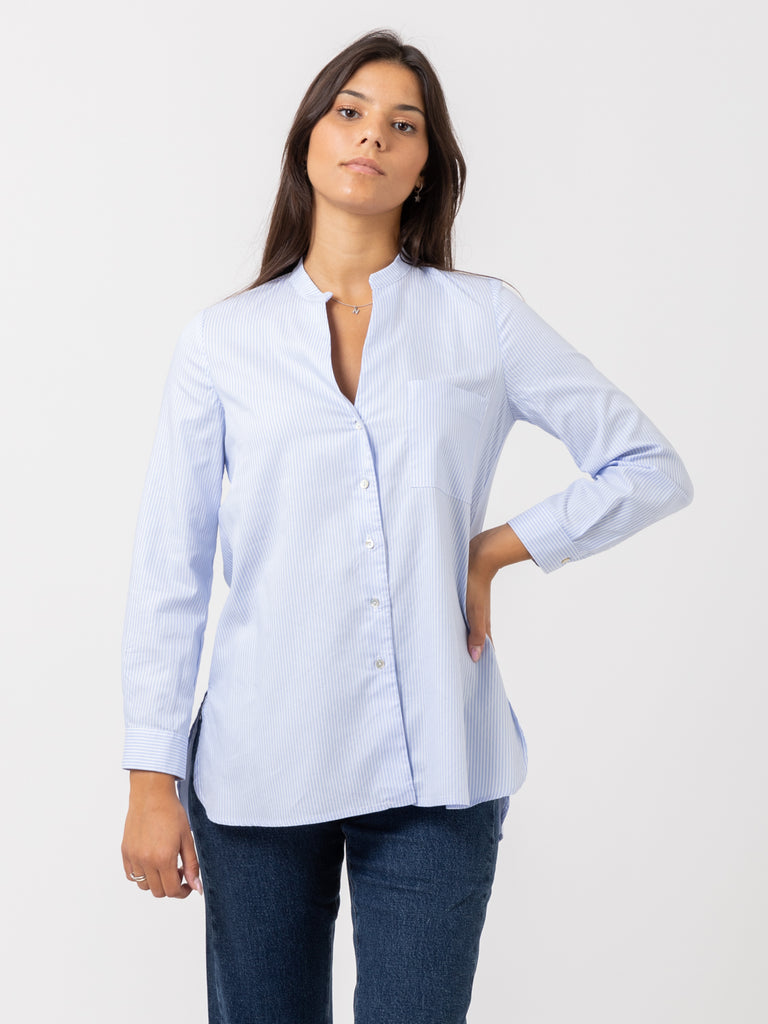 ALESSIA SANTI - Camicia a righe azzurro / bianco