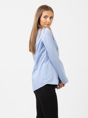 ALESSIA SANTI - Camicia girocollo fiammata azzurra