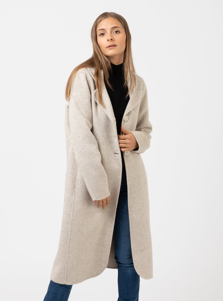 ALESSIA SANTI - Cappotto in lana e alpaca beige chiaro