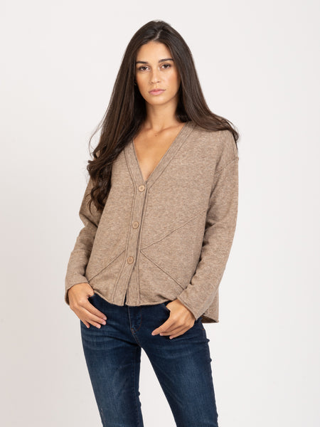 Cardigan over beige mélange