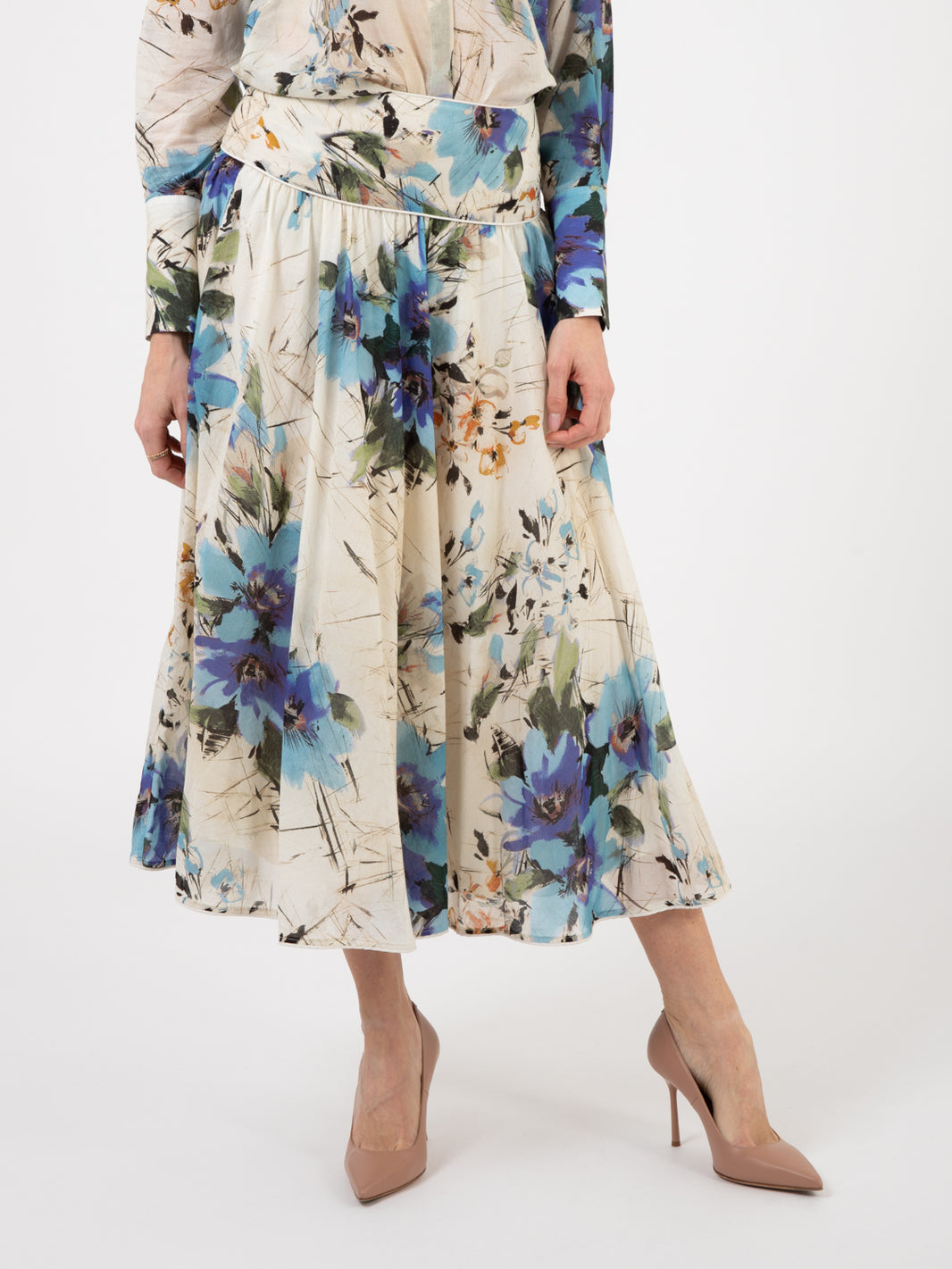 Butter / Aquarius Floral Midi Skirt