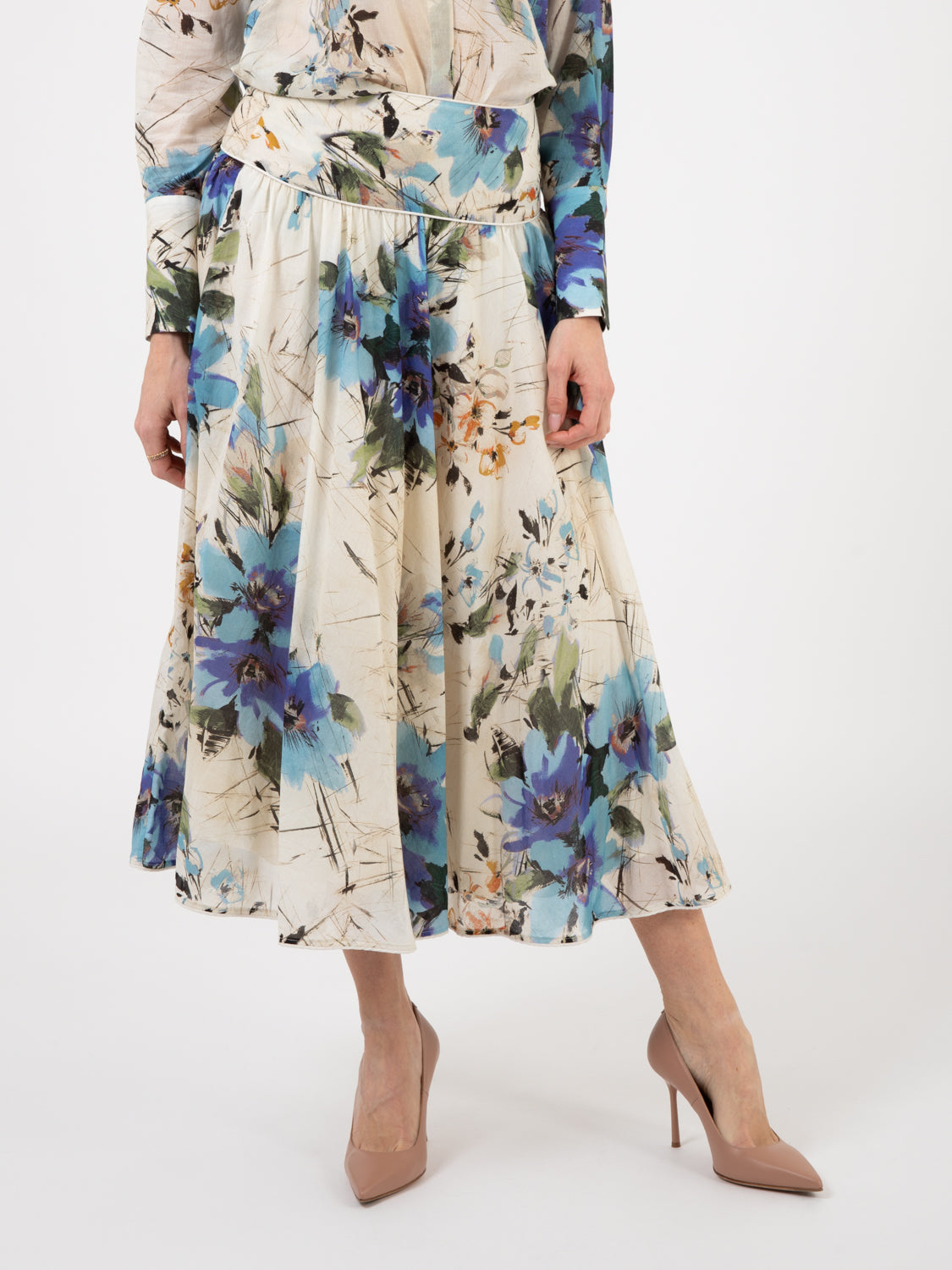 Butter / Aquarius Floral Midi Skirt
