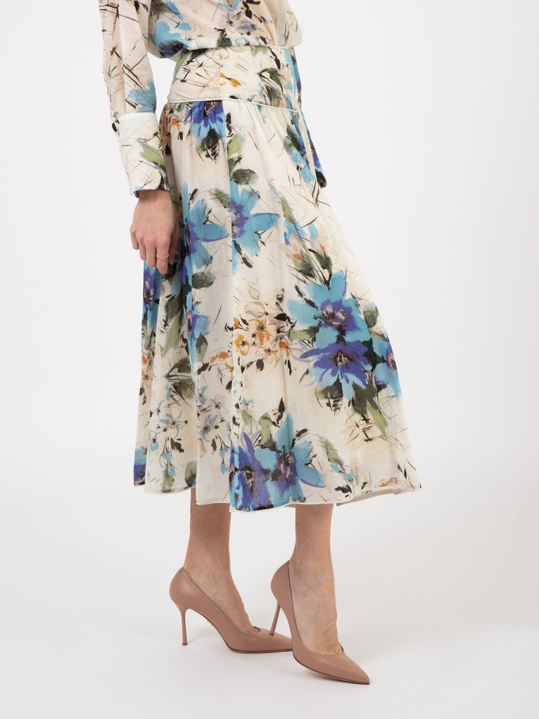 Butter / Aquarius Floral Midi Skirt