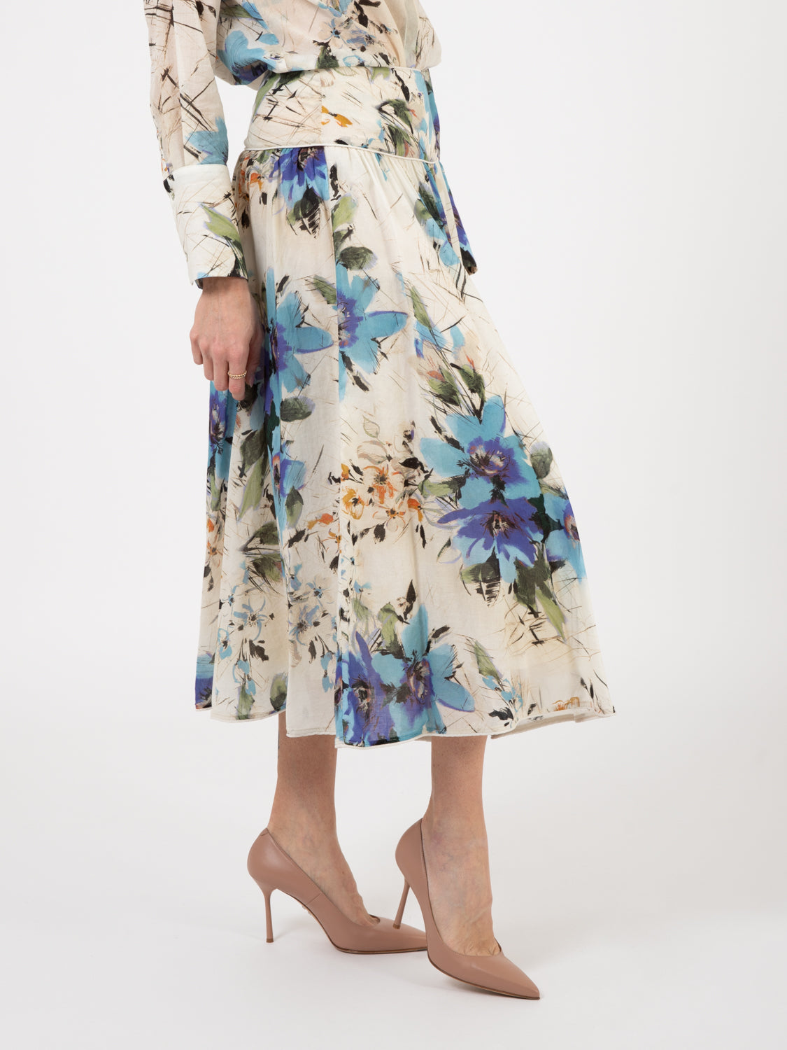 Butter / Aquarius Floral Midi Skirt