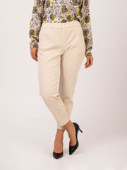 ALESSIA SANTI - Pantaloni in panno di cotone beige