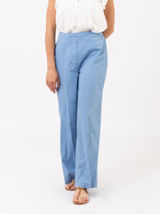 ALESSIA SANTI - Pantaloni ampi azzurri in cotone