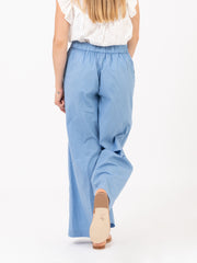 ALESSIA SANTI - Pantaloni ampi azzurri in cotone