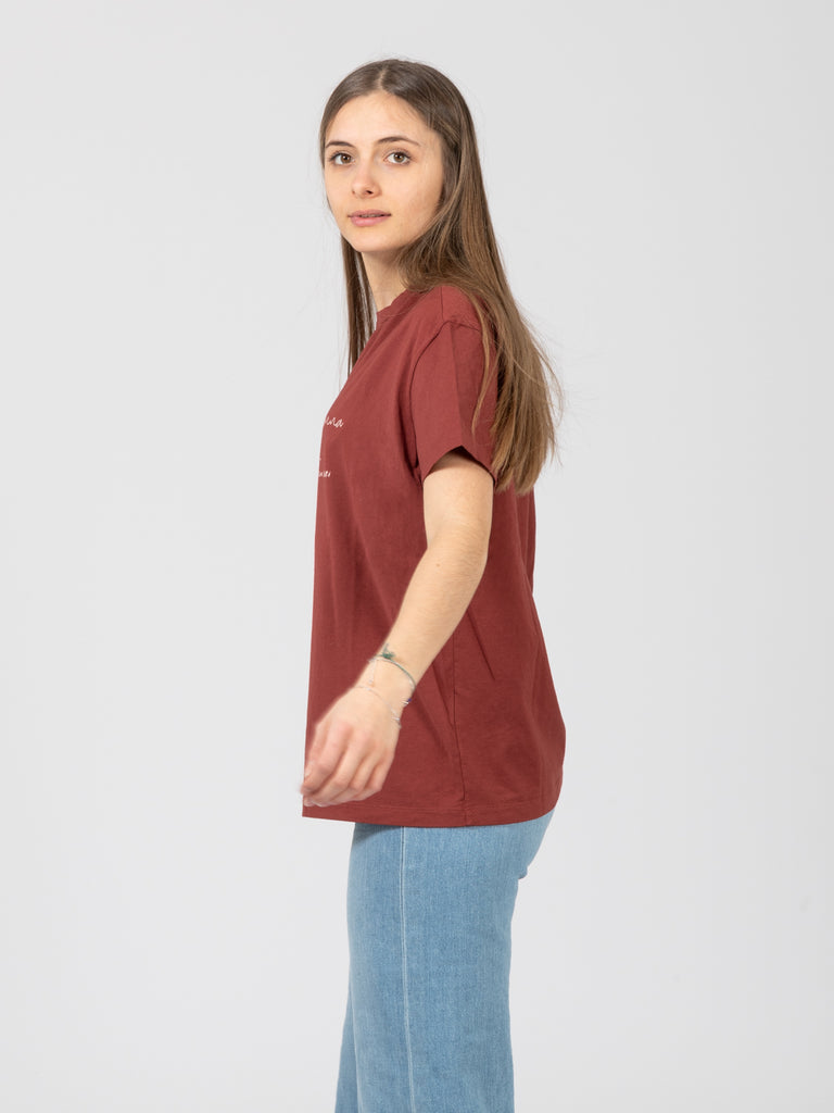 ALESSIA SANTI - T-shirt over ruggine con scritta