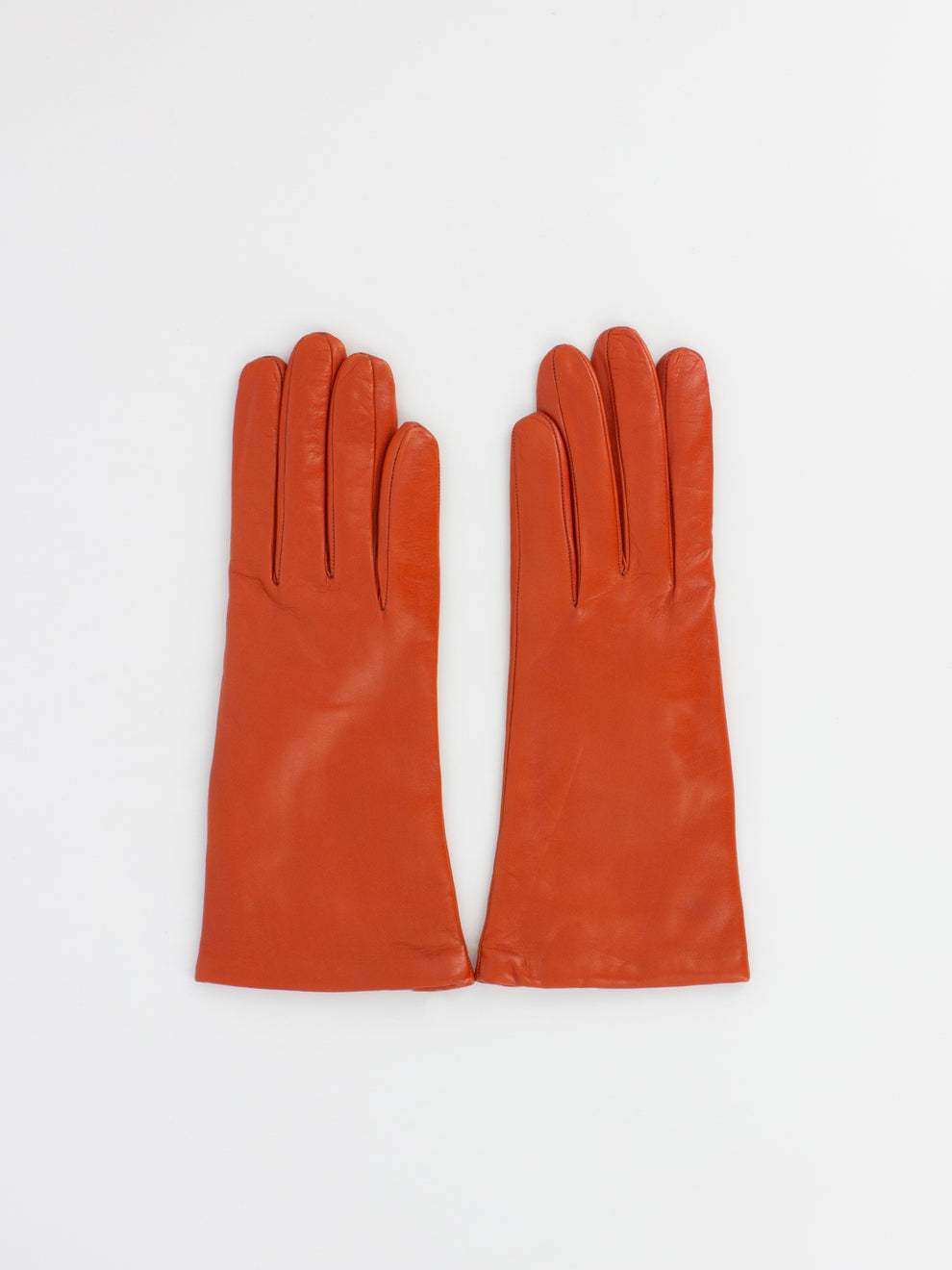 Orange nappa gloves