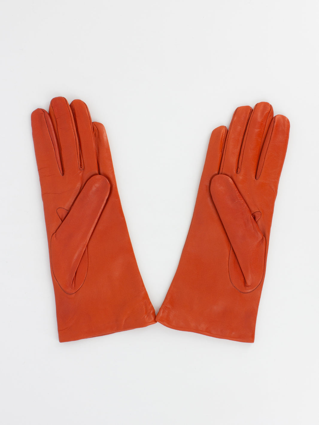 Orange nappa gloves