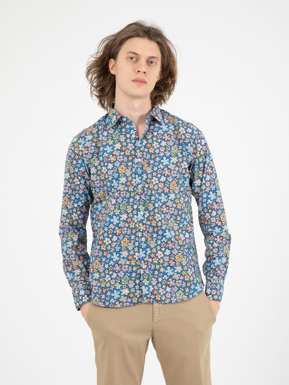Camicia floreale bluette
