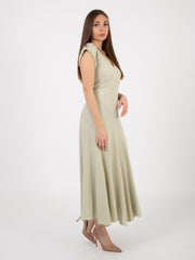 ALYSI - Abito lungo crispy fluid the verde