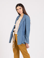 ALYSI - Blazer denim medio chiaro