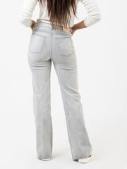 ALYSI - Jeans denim wide leg grey