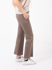 ALYSI - Pantaloni lino stretch slim terra