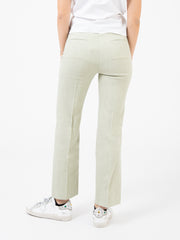 ALYSI - Pantaloni lino stretch slim the verde