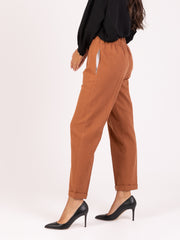 ALYSI - Pantaloni wool soft cannella